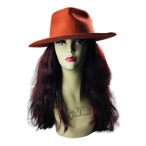 3196 Brooklyn Hat Co. 100% Wool Fedora Brown Burnt Western Belted Men's 23 1/4"